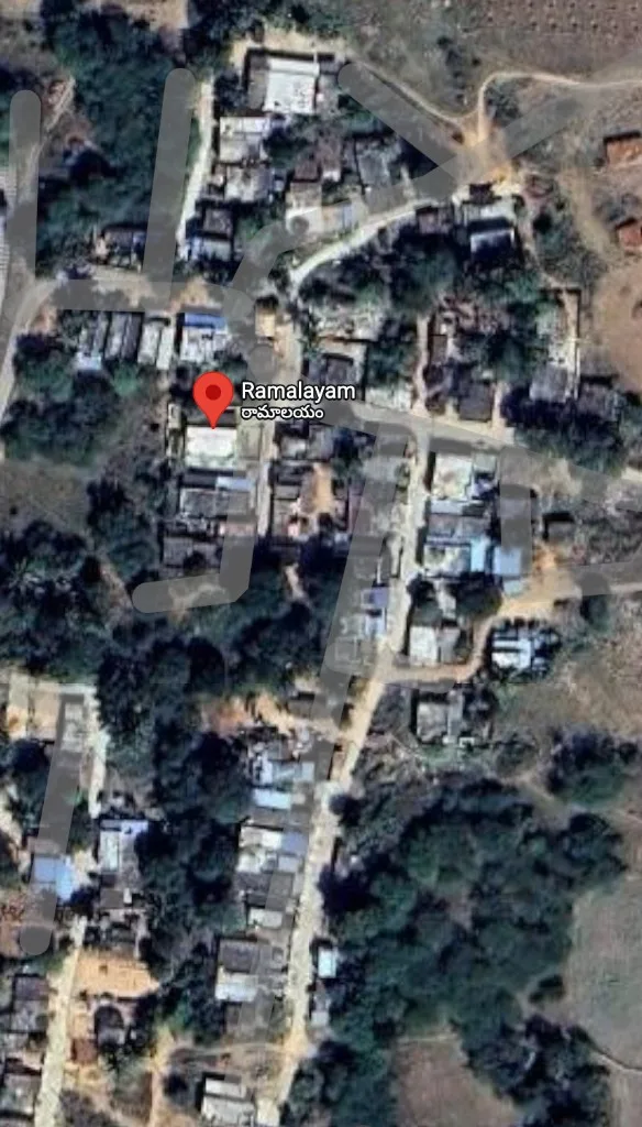 Kondreddigaripalli aerial map centered on Ramalayam